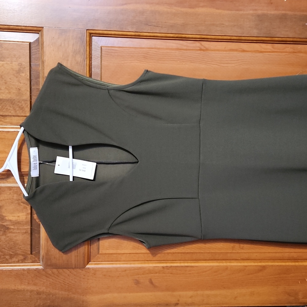 Lulu e. Bebe dress NWT dark green size Large
